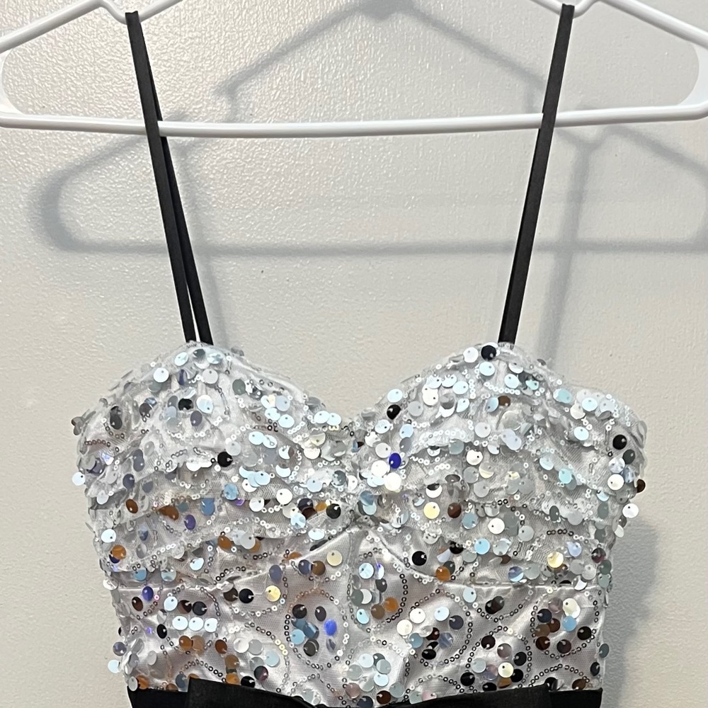 Deb Black and Silver Juniors Formal Dress size 3